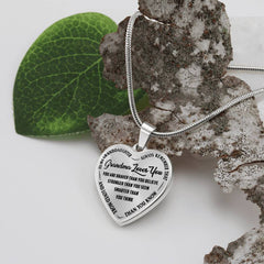 Havijo Grandma Loves You heart-shaped necklace jewelry with a delicate chain and engraved message, perfect for sentimental gifting.