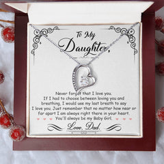 Havijo My Baby Girl Forever Love Necklace jewelry with a delicate pendant featuring a heartfelt design and sterling silver finish.