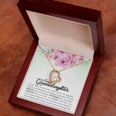 Havijo Brave Granddaughter Forever Love Necklace with heart pendant, silver jewelry, sentimental keepsake for loved ones