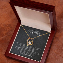 Havijo Forever Love Necklace for daughters, silver jewelry with engraved sentiment, delicate chain and heartfelt design.