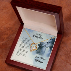 Old Wolf Forever Love Necklace by Havijo featuring a silver wolf pendant and a delicate chain on a white background.