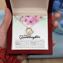 Havijo Brave Granddaughter Forever Love Necklace featuring a delicate pendant with engraved heartfelt message in elegant jewelry style