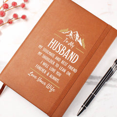 Havijo leather journal titled "My Soulmate and Best Friend" with embossed design, featuring a brown textured cover.