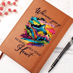 Havijo "Go With All Your Heart" journal accessory with a heartfelt cover design, ideal for daily journaling and reflection.
