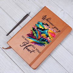Havijo "Go With All Your Heart" journal, a stylish accessory with a heartfelt cover design, perfect for writing and reflection.