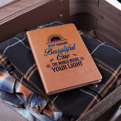 Havijo Keep Shining journal with a stylish cover, featuring motivational text and a sleek design perfect for personal writing or notes.