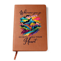 Havijo "Go With All Your Heart" journal accessory with a soft cover and decorative design, perfect for personal reflection and notes.