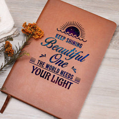Havijo Keep Shining journal with a decorative cover, featuring inspiring design and lined pages for writing and note-taking.