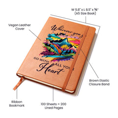Havijo "Go With All Your Heart" journal, a stylish accessory with a heartfelt cover design, ideal for writing and reflection.