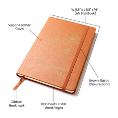 Havijo Unapologetically Me leather journal with textured cover and visible binding, designed as a stylish writing accessory.