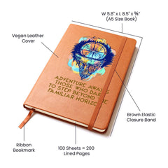Havijo Adventure Awaits journal, a travel-themed accessory with a textured cover, ideal for writing and planning adventures.