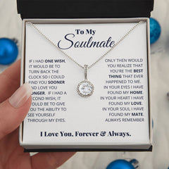 Havijo To My Soulmate Eternal Hope Necklace with pendant, featuring elegant jewelry design on a chain.