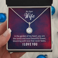 Havijo My Wife My Flower Eternal Hope Necklace with delicate floral pendant and chain, elegant jewelry for special occasions.