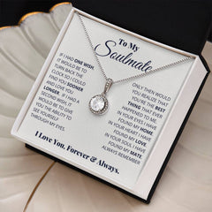 Havijo To My Soulmate Eternal Hope Necklace with silver chain and pendant featuring heartfelt design for sentimental jewelry.