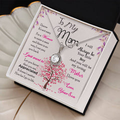 Havijo "Always Be Your Little Boy" eternal hope necklace with a delicate chain and pendant featuring inspiring design.