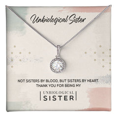 Havijo Unbiological Sister Eternal Hope Necklace featuring a delicate silver chain and pendant symbolizing sisterly bond.