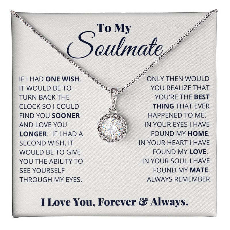 Havijo To My Soulmate Eternal Hope Necklace showcasing a delicate jewelry piece with heartfelt design and elegant chain.