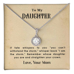 Havijo Straighten Your Crown Eternal Hope Necklace featuring a delicate silver chain and a pendant with inspirational design.
