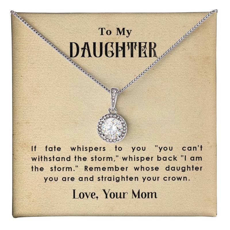 Havijo Straighten Your Crown Eternal Hope Necklace featuring a delicate silver chain and a pendant with inspirational design.