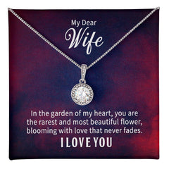 Havijo My Wife My Flower Eternal Hope Necklace featuring a delicate pendant with floral and heartfelt design.