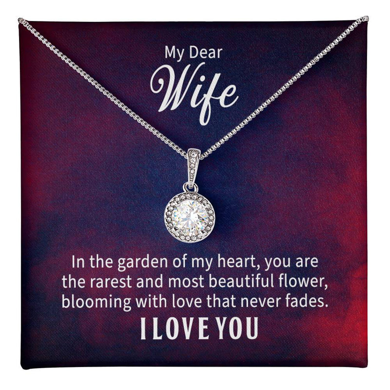 Havijo My Wife My Flower Eternal Hope Necklace featuring a delicate pendant with floral and heartfelt design.