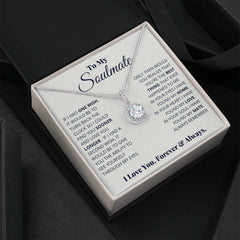 Havijo To My Soulmate Eternal Hope Necklace featuring a delicate silver chain and a heart-shaped pendant with engraved message