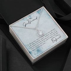 Havijo "To My Girlfriend" Eternal Hope Necklace featuring a delicate silver chain and a heartfelt pendant.