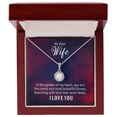 Havijo My Wife My Flower Eternal Hope Necklace with delicate chain and floral pendant, elegant jewelry for special occasions.