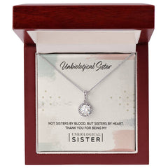 Havijo Unbiological Sister Eternal Hope Necklace with silver chain and pendant featuring intricate design, jewelry accessory.