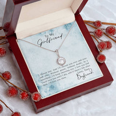 Havijo "To My Girlfriend" Eternal Hope Necklace featuring a delicate silver chain and an engraved hope-themed pendant.