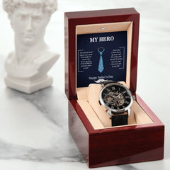 Havijo My Hero Dad openwork jewelry watch with intricate design, showcasing a stylish and elegant timepiece for dads.