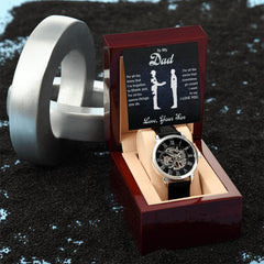 Havijo Dad All That You Do openwork jewelry watch with intricate design and silver-tone finish, showcasing detailed craftsmanship.