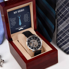 Havijo My Hero Dad openwork jewelry watch with intricate design, featuring a stylish and detailed timepiece.