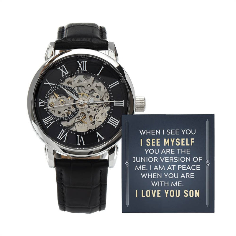 Havijo I See Myself In You openwork jewelry watch with intricate design and metallic finish.