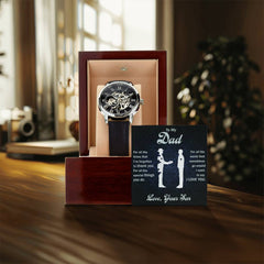 Havijo Dad All That You Do openwork jewelry watch with intricate design and silver finish, showcasing detailed craftsmanship.