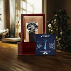 Havijo My Hero Dad openwork jewelry watch with intricate design, showcasing a stylish and detailed timepiece for dads.