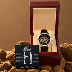 Havijo Dad All That You Do openwork jewelry watch with intricate design and silver finish, showcasing detailed craftsmanship.