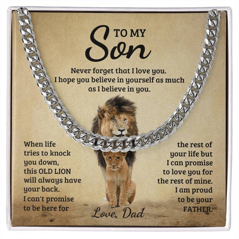 Havijo Never Forget Cuban Link Chain jewelry showcasing a thick, shiny gold chain with a bold, stylish design.