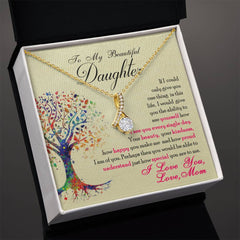 Havijo "To My Beautiful Daughter" alluring beauty necklace featuring elegant jewelry with heartfelt message.