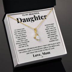 Havijo Alluring Beauty Necklace with engraved "My Daughter My Everything" pendant, elegant jewelry piece for special occasions.