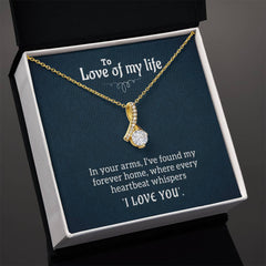 Havijo Alluring Beauty Necklace titled "The Love Of My Life," featuring a delicate and elegant jewelry piece with intricate design details.