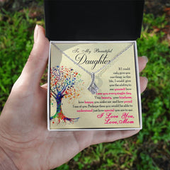 Havijo To My Beautiful Daughter Alluring Beauty Necklace featuring elegant jewelry with a heartfelt message, perfect for daughters.