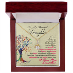 Havijo "To My Beautiful Daughter" alluring beauty necklace featuring a delicate pendant, jewelry gift for daughters.