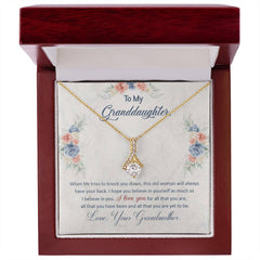 Havijo I Have Your Back Alluring Beauty Necklace featuring a delicate chain and elegant pendant displayed on a neutral background.