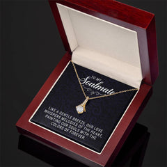 Havijo To My Soulmate Alluring Beauty Necklace with a delicate pendant, elegant jewelry piece for expressing love and connection.