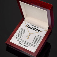 Havijo My Daughter My Everything alluring beauty necklace with a delicate pendant, showcasing elegant jewelry design.