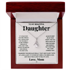 Havijo Alluring Beauty Necklace with engraved "My Daughter My Everything" pendant, delicate jewelry piece for special occasions.