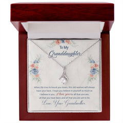 Havijo I Have Your Back - Alluring Beauty Necklace featuring a delicate chain and elegant pendant on a jewelry display.