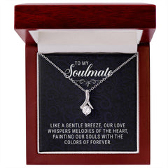 Havijo To My Soulmate Alluring Beauty Necklace featuring a delicate chain and a charm with romantic inscription.
