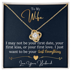 Havijo Love Knot Necklace with intricate design, featuring a delicate love knot pendant on a fine chain, jewelry accessory for special occasions.